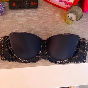 Adore me strapless lace sexy bra 36b black